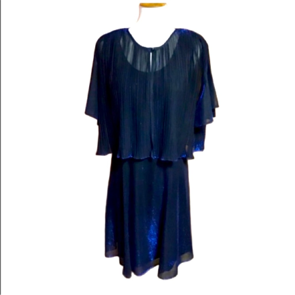 Vintage 80s shimmery dress and shawl 2 piece set
